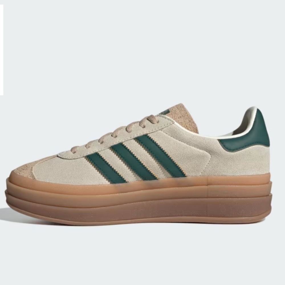 Adidas Gazelle Bold in Cream White / Collegiate Green / Magic Beige Size 9